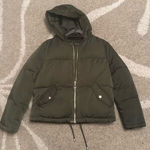 Topshop, Puffer Jacket, Olive Green, US 6, NWOT